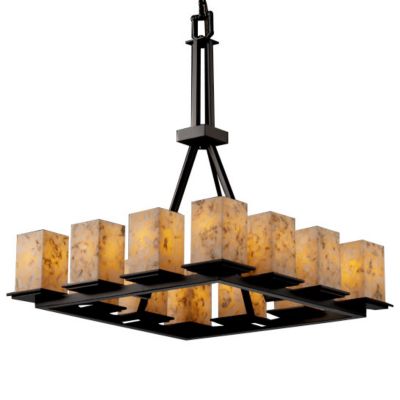 Alabaster Rocks! Montana 12-Light Chandelier by Justice Design Group - Starlight Lighting USA and Canada